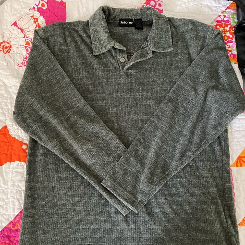 🌟 Claiborne Green Corduroy Sweater